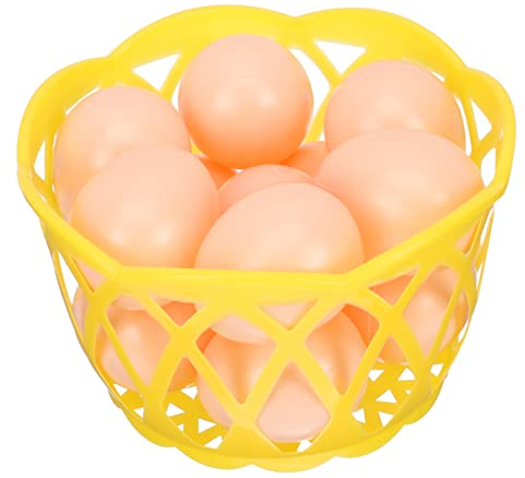 Toyvian 1 Satz Nachgeahmte Eier Künstliche Eier Holz Gefälschte Esseier Ostereier Osterei Dekoration Ostern-simulations-ei Hühnereier Unfertiges Osterei Plastik Leer Kind Gefälschtes Essen