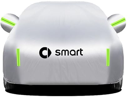 OTCPP Auto Abdeckung für Smart Fortwo Cabrio Cabrio, Auto Abdeckplane Autoabdeckung Autoplanen Garagen Autohülle Fahrzeugplane Allwetter Autoabdeckungen Autoabdeckungsschutz,A Silver