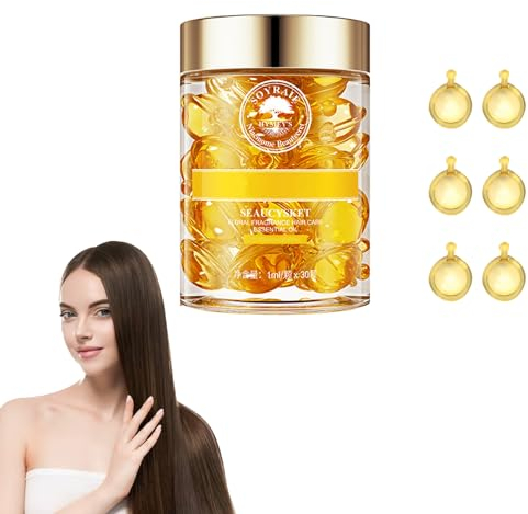 DMQ Capsules for Hair Care, Hair Oil Serum, 30PCS Hair Care Moisturizing Anti Frizz Hair Break Repair Essential Oil for Hair Repair and Care, Improves Dryness and Frizz (Yellow)