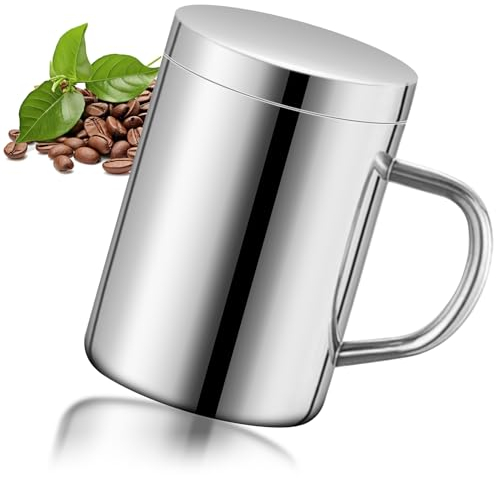 LTHERMELK Edelstahl Thermobecher, Doppelschichtiger Isolierbecher Mit Deckel, Tropffester Und VerbrüHungssicherer Edelstahl-Coffee To Go Becher, Campingbecher (400ml)