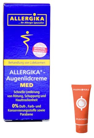 Allergika Augenlidcreme MED, 15 ml I zur Behandlung von Lidekzemen I Linderung von Rötung, Schuppung und Hauttrockenheit I Spar-Set plus Pharma Perle give-away (1x 15 ml)