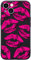 Wihytec Hot Pink Lips Kiss Phone Case for iPhone 13 Pink Love Kiss Case Cover Liquid Silicone Soft Gel Rubber Durable Matt Phone Cover with Microfiber Lining Girly Phone Case