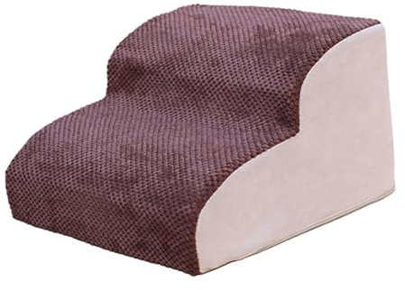 Fenteer Escalera para Perros Pequeños de 2 Niveles, Rampa Plegable, Café