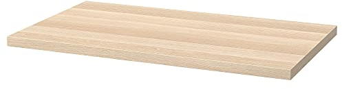 LINNMON Tischplatte 100x60 cm weiß gebeizt Eiche Optik