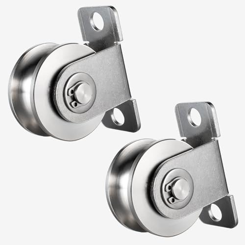 KCNOFNC 48mm Umlenkrolle Stahlseil, Umlenkrollen für Seile, Seilrolle mit 2 Kugellager | 2 Stück