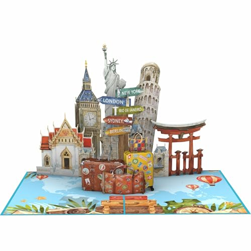 Favour Pop Up® - eine prachtvolle 3D Karte für Reiselustige, Urlauber und Weltreisende, auch für Geldgeschenk oder Gutschein. XP847