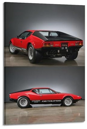 UNSGA Supercars De Tomaso Pantera GTS Rennautos, Poster, dekoratives Gemälde, Leinwand, Wandposter und Kunstdruck, moderne Familienschlafzimmer-Dekoration, Poster, 60 x 90 cm