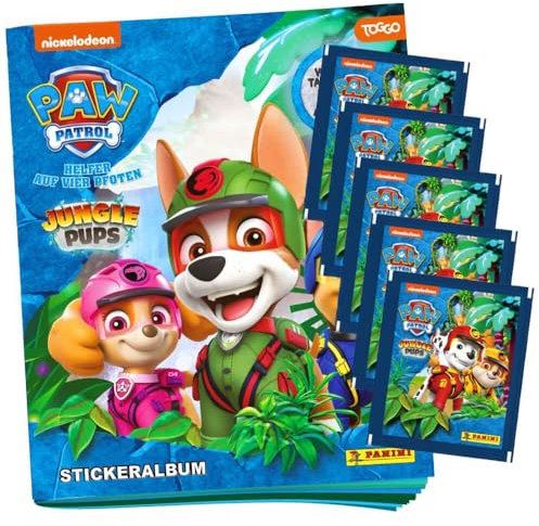 Panini Paw Patrol Sticker Serie 10 - Jungle Pups Sammelsticker (2024) - 1 Album + 5 Tüten