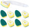 Dish Wand Refills Sponge Heads, 1 Dish Wand with Sponge Head and 8 Refill Replacement Heads, Non Scratch Soap Dispensing Dish Brush