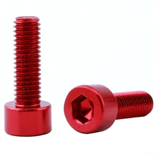 Lot de 2 vis M5 x 15 mm pour support de bouteille d'eau (rouge)