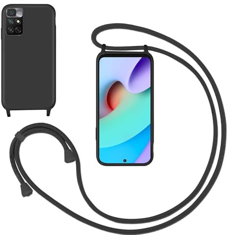GoodcAcy Coque pour Xiaomi Redmi Note 11 Pro 5G avec Cordon de Collier, Étui Colliers de cellulaire Corde Silicone Housse avec Cordon Case TPU Bumper, RéglableTéléphone Portable Lanyard Case - Noir