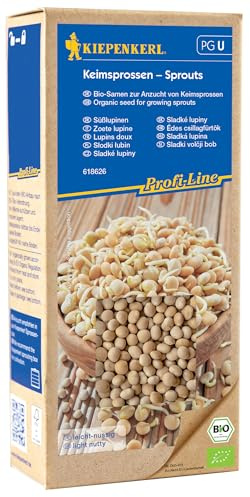 Kiepenkerl BIO Keimsprossen-Saat Süßlupine 1076950, Keimsprossensaat | Ganzjährigen Aussaat und Erntezeit, Lupinensamen, aromatisch