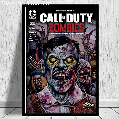 Simayi JN1548 Poster und Drucke Call Duty Black Ops Zombies Spielposter, Wandkunst, Bild, Leinwand, Gemälde, moderne Heimdekoration, 50 x 70 cm