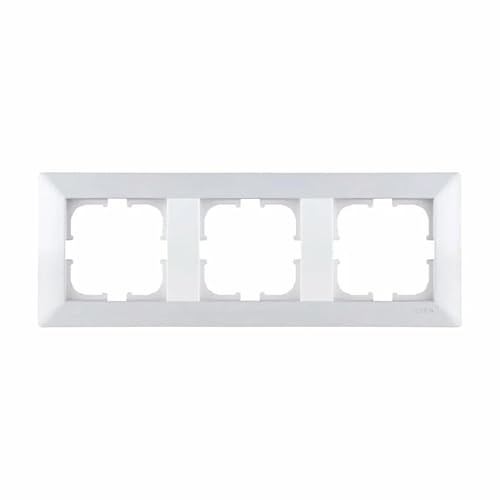 EXEN - Serie ODAK Rahmen 3-fach für Lichtschalter und Steckdose - Panel für Wandlichtschalter und Steckdosen - Weiß - 224mm - O103/01E