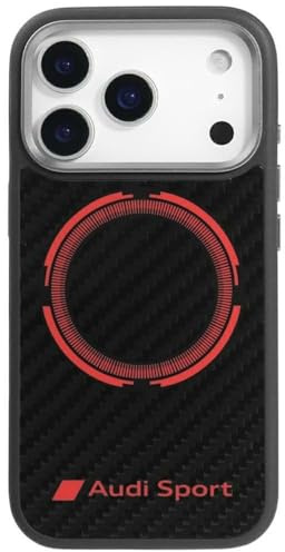 Audi RSQ Kohlefaser Sport Roter Kreis kompatibel mit MagSafe Hülle für iPhone 17 Pro Max (Schwarz)