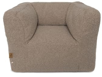 Jollein Fauteuil Enfant - Pouf pour Enfant - Tissu Teddy Doux - Warm Sand - Fauteuil Moelleux pour Tout-Petits - 40x46x37 cm