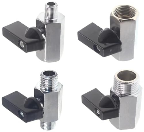 Mini robinet à bille en laiton chromé, 1/8 1/4 3/8 1/2 3/4 BSPP femelle-mâle mâle, 8 bars(3/8 Female-Male)