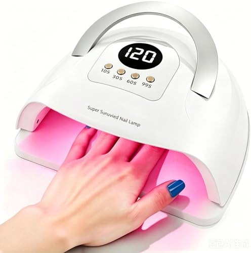 380W UV LED Nail Dryer, Gel Polish Curing Lamp | 81 LED Beads, 4 Timer Modes, Auto Sensor, LCD Screen, Equipped for Home and Beauty Studio Use