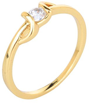 YAZILIND 18K Solitaire Ring Schöne Braut Auswahl Elegantes Gold überzogene Neue for All Weiß 5.25