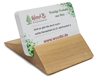 WoodBi Porte Carte de Visite en bois pour bureau schreibtisch| Carte de visite Box Carte Support organiseur Carte de visite Support – aussi pour Smartphone et Tablette