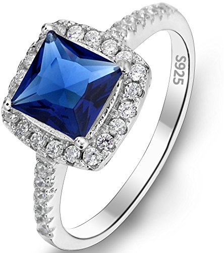 EVER FAITH Damen Ring 925 Sterling Silber Vintage Stil Prinzessin Schnitt.25ct Zirkonia Daily S