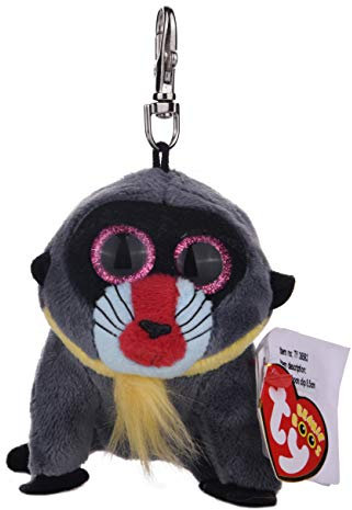 TY Baboon Wasabi 1607-36563 Porte-clés avec clip pavian Noir 8,5 cm