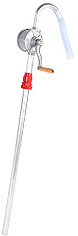 Pompa Olio Manuale, Pompa Travaso Liquidi a Manovella in Lega di Alluminio 29L/min per pompaggio di oli combustibili, benzina, olio lubrificante, oli cucina