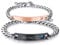 Cupimatch Paar Armband mit Gravur, Edelstahl Glänzend Poliert Pärchen Armkette Unisex Damen Herren Panzerkette für Weihnachten Jubiläum Hochzeit Geburtstag Valentinstag Schwarz Rosegold