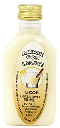 Lote de 25 Botellas de Licores Petaca Sabores A Elegir. Regalos Originales. Complementos. Detalles para Bodas, Comuniones, Bautizos y Cumpleaños. CC (Arroz con Leche)