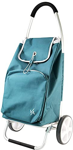 Amig - Carrello della spesa a 2 ruote - Borsa regolabile - Alluminio leggero - Carico massimo 15 kg - Capacità 50 l - Dimensioni: 95 x 45,5 x 12 cm - Colore: Verde