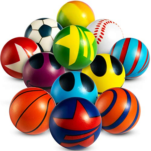 Sortiment 50 St. Mini Stressball – Großpackung 5,1 cm Weiche Spielzeug Anti Stress Bälle, Zusammendrückbarer Sensorischer Stressball Kinder, Kindergeburtstag Gastgeschenke, Kleine Geschenke für Kinder