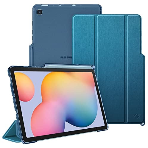 FINTIE SlimShell Case for Samsung Galaxy Tab S6 Lite 10.4 Inch 2024/2022/ 2020, Lightweight Stand Translucent Frosted Back Cover with S Pen Holder, Auto Wake/Sleep, Midnight Blue