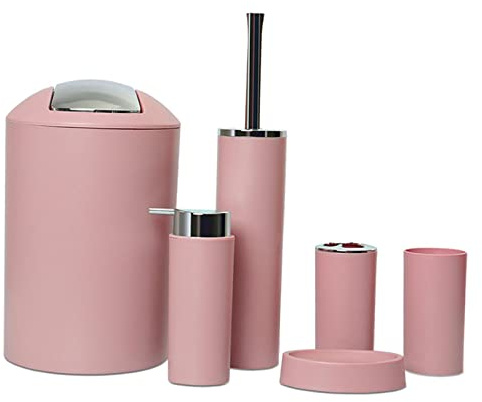 Generic Set mit 6 Badezimmerzubehörsets Dekorieren Sie Ihr Badezimmer Und Halten Sie Es Sauber Und Ordentlich, Rosa