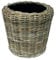 Pflanzkorb Rattan Rund – Beigegrau - Weidenkorb mit Einsatz für Außen / Outdoor - Gartenkorb Korbgeflecht - Übertopf für Garten / Pflanzgefäß (Ø 45cm / Höhe 49cm)