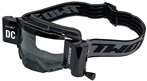 TWO-X Cross-Brille - Roll Off - ATOM Dirtcast - Motocross-Brille mit klarem Glas - Enduro & Downhill - Schutz-Brille - Outbreak-Grau