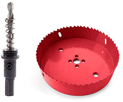 TUNEZ® Lochsäge M42 Bi-Metall Lochschneider Set mit Sechskant Dorn und Zentrierung Metallbohrer Lochsäge Kit für Holz Metall Gipskarton Eisenblech Rohr Kunststoff (145mm)