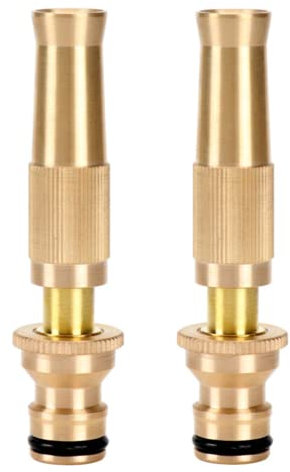 2 PCS Garden Hose Nozzle Adjustable Sprayer Brass Hosepipe Spray for Car or Garden