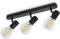 KYOTECH Deckenlampe E27 Deckenstrahler 3 Flammig 350° Schwenkbar Max. 60W Vintage Deckenleuchte E27 Spotleuchte Drehbar Schwarz Deckenspots für Wohnzimmer, Schlafzimmer Ohne Leuchtmitte