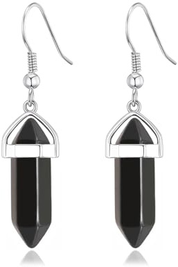 Philip Jones Black Onyx Gemstone Drop Earrings