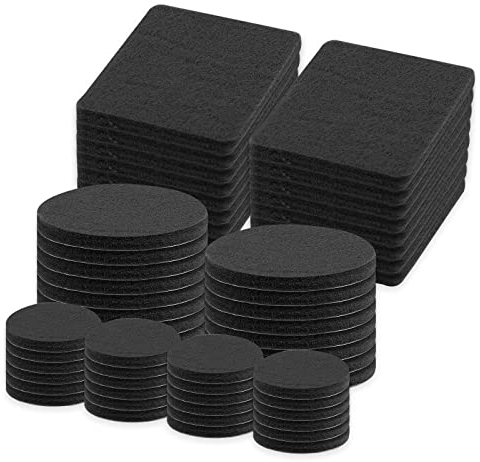 Abeillo Furniture Pads 56Pcs Self Adhesive Furniture Felt Pads for Furniture Feet, Anti Scratch Floor Protectors for Furniture Feet Chair Legs, Protect Your Wood Floor, Tiled Floor (Black)