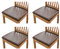 qiden Esszimmerstuhl Sitzbezüge 2 4 6er Set, Stuhlbezug Sitzfläche Stretch Sitzbezüge Kunstleder Wasserdicht Stuhlbezug,Einfaches Abnehmen des Sitzbezugs-Braun-4er Set (36-48cm)