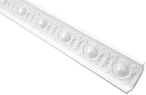 HEXIM Deckenleiste aus Styropor XPS - Abschlussleiste Decke weiß gemustert & modern (20 Meter / 10 Leisten M-16) Deckenleiste Zierleiste Abschlussleiste Stuckleiste