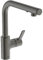 Ideal Standard - Gusto iMX, Miscelatore monocomando per lavello da cucina con erogatore di sapone, Bocca ad L tubolare ed erogazione orientabile, Magnetic grey