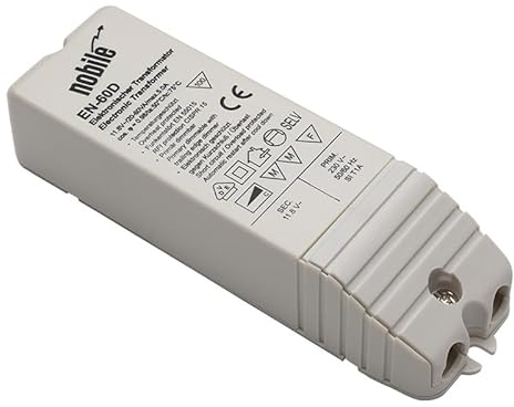 Elektronischer Transformator 12V/230V mit Thermoswitch | Nobile Trafo EN-D Serie (EN-60 D) für NV-Halogen Lampen Dimmbar