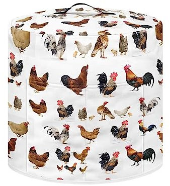 Annejudy Chicken Rooster Rice Cooker Cover Kitchen Appliance Cover Dust Cover for Instant Pot, Electric Pressure Cooker, Air Fryer and Crock Pot, Machine Washable, White