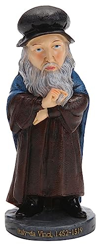 NUNETH Statue von Leonardo Da Vinci, Interior Collection Skulptur, Kunstharz Dekor Figuren, Schreibtisch Ornamente, Braun