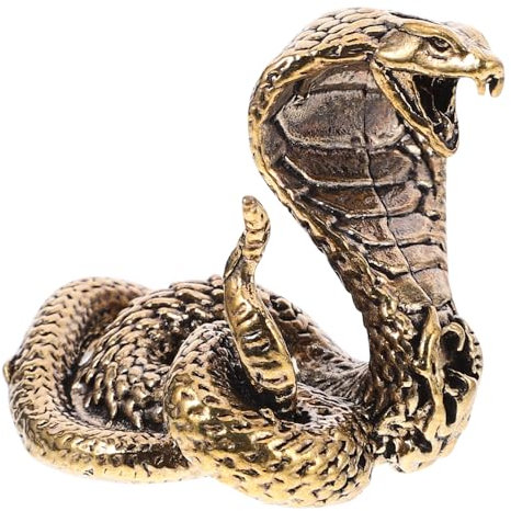 Warmhm 3 STK Schmuck Aus Reinem Kupfer Sasquatch-Statue Kobra-skulptur Rc-Schlange Kobra-schlangenfigur König Schlangenminiatur Gold Büro Messing China Chinesisches Tierkreiszeichen