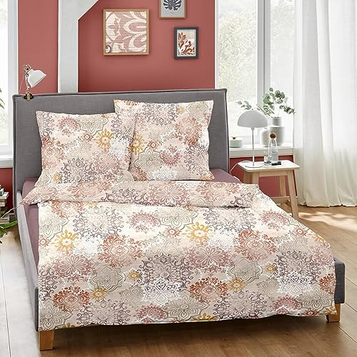 Dormisette Feinbiber Bettwäsche Gatineau beige 1 Bettbezug 155 x 220 cm + 1 Kissenbezug 80 x 80 cm