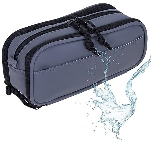 Elephant Mäppchen Federmäppchen Utensilo Aufbewahrungstasche klein Stiftetasche Kabeltasche wasserfest Organizer Büro Plane Hydro Pencil Case 12828 (Uni Grau)