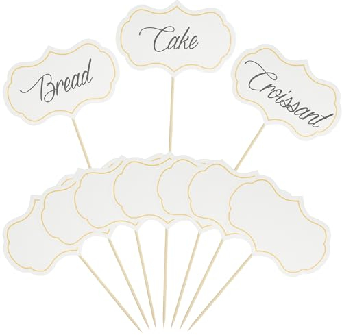 Cheese Markers, Charcuterie Boards Accessories, 24 Pieces Food Labels for Party Buffet, Blank Toothpick Flags, Cake Toppers, Chalkboard Cupcake Toppers Picks for Wedding Birthday Party Decor, White
